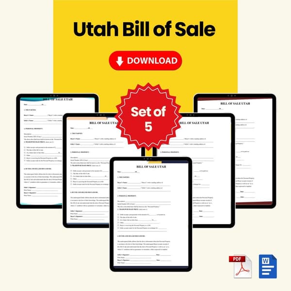 Bill of Sale Utah