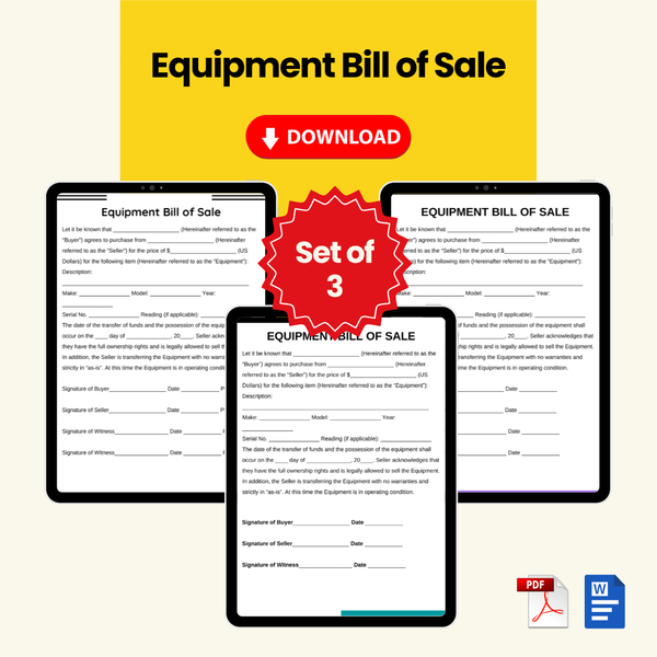 Equipment Bill of Sale