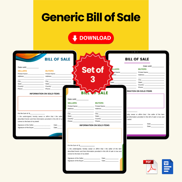 Generic Bill of Sale