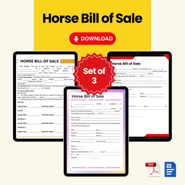 Horse Bill of Sale