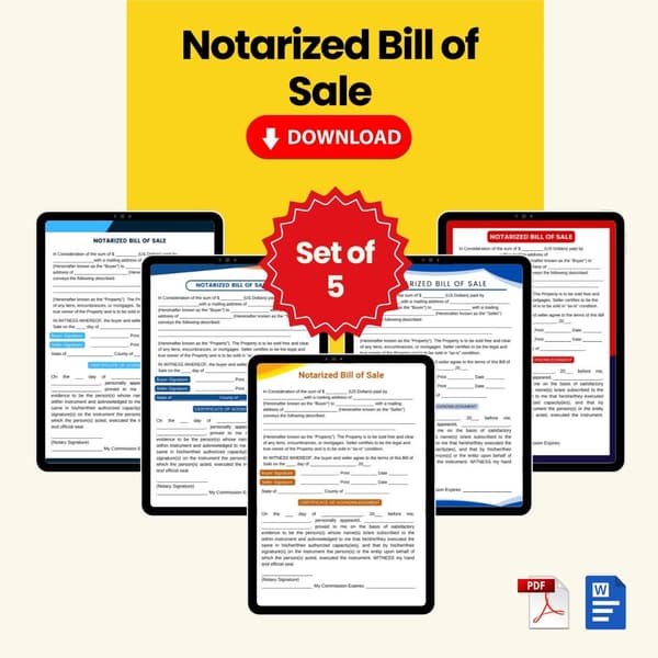 Notarized Bill of Sale
