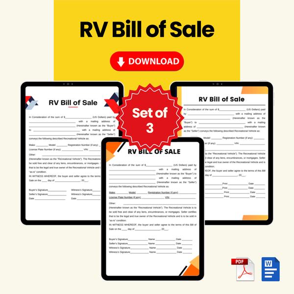 RV Bill of Sale