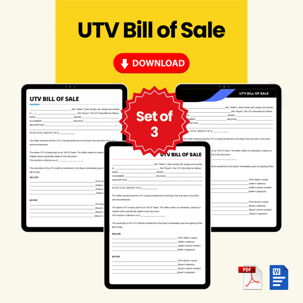 UTV Bill of Sale