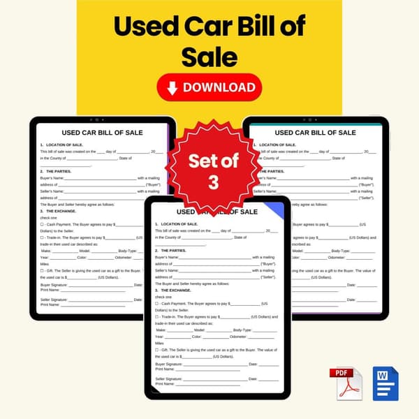 Used Car Bill of Sale