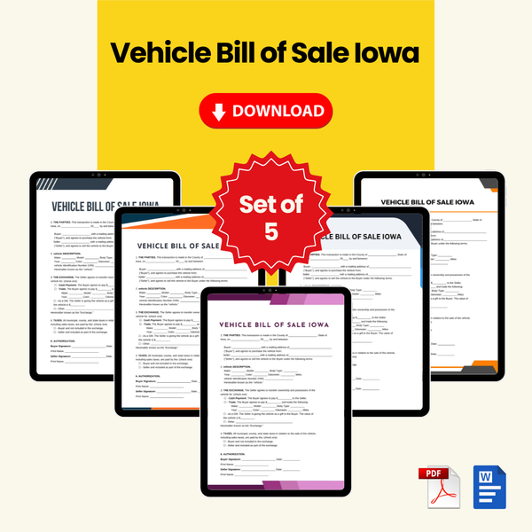 Vehicle Bill of Sale Iowa