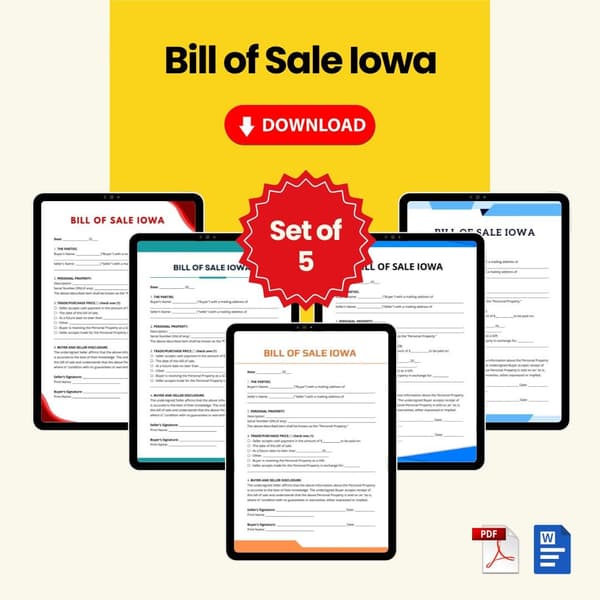 Bill of Sale Iowa