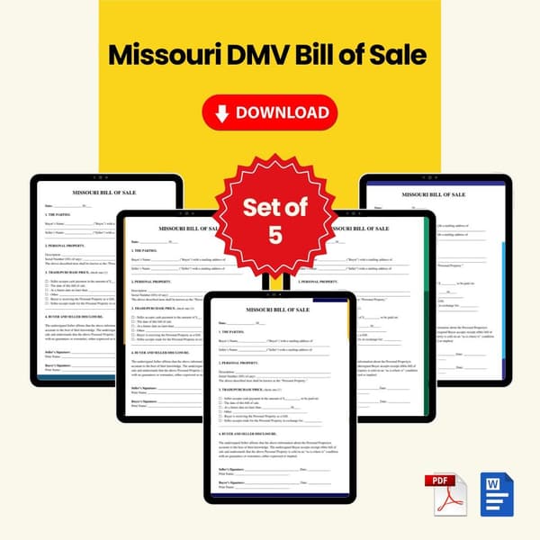 Missouri DMV Bill of Sale