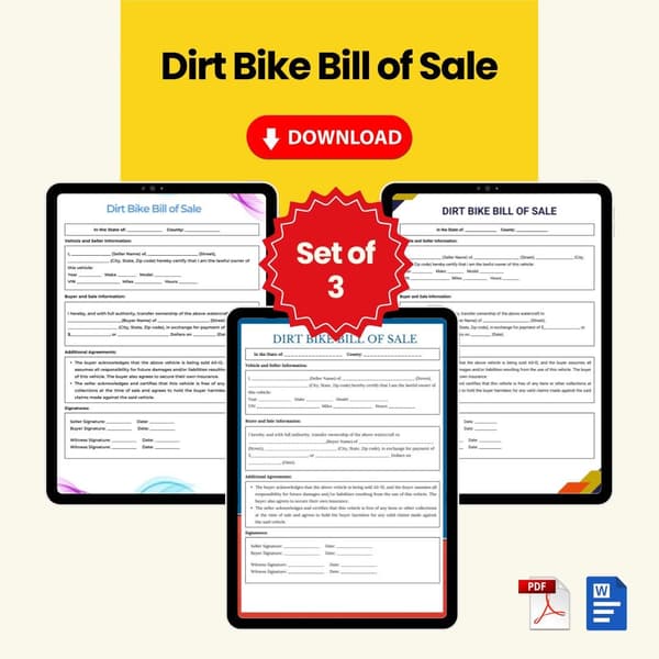 Dirt Bike Bill of Sale